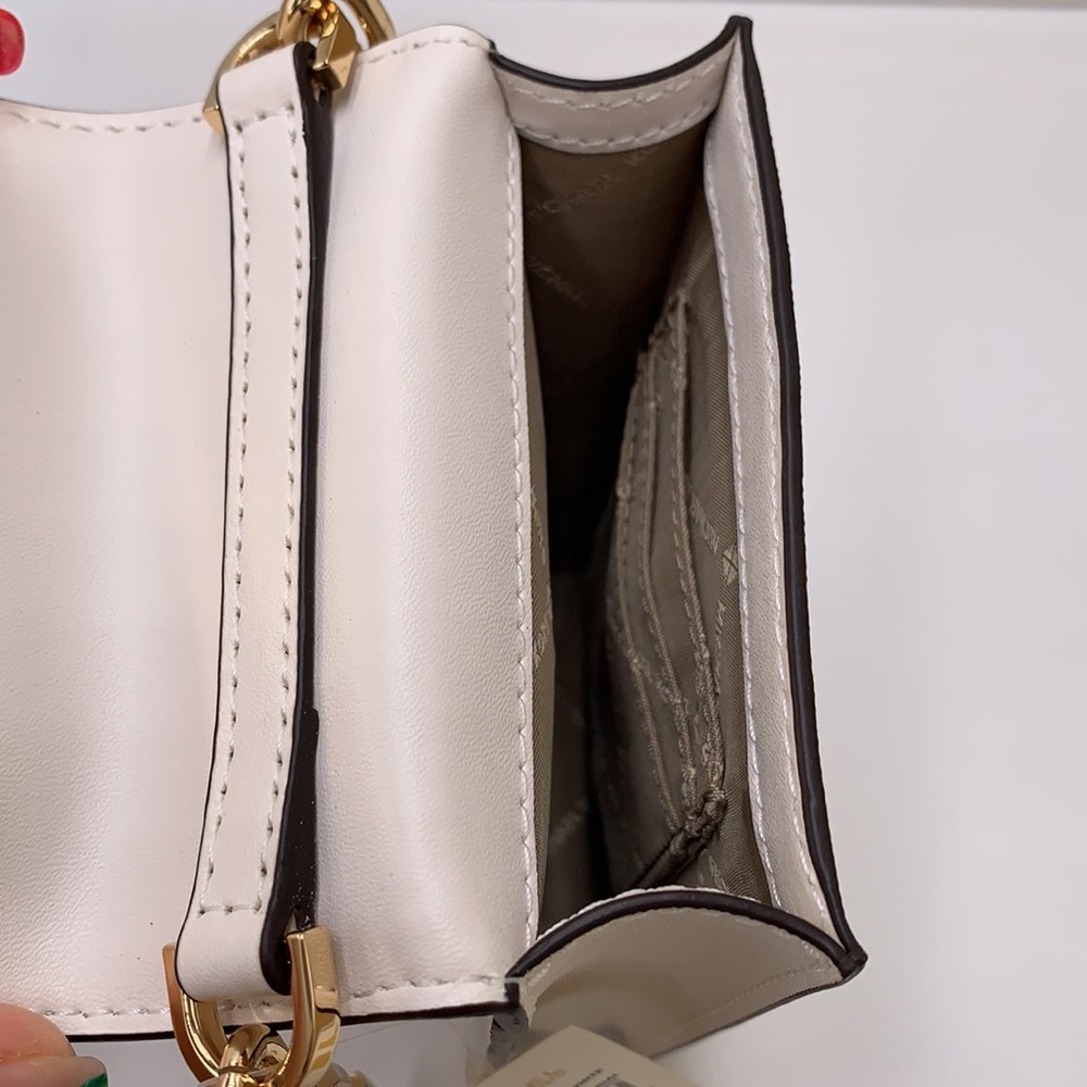 NWT MICHAEL KORS CARMEN SMALL NORTH SOUTH PHONE XBODY OPTIC WHITE COLOR - Picture 13 of 16